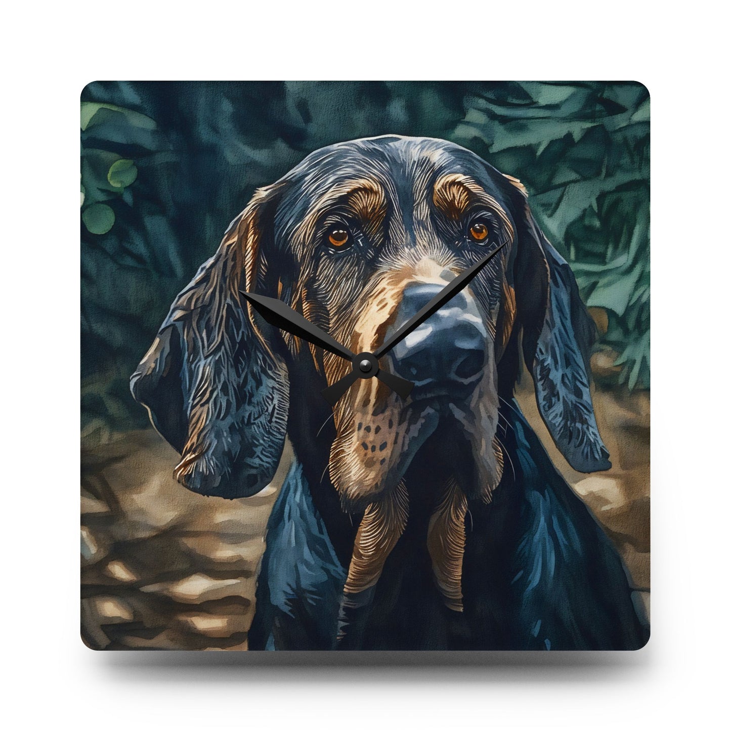 Bloodhound Wall Clock | Dog Lover Gift | Decorative Acrylic Clock with Noble Hound Art