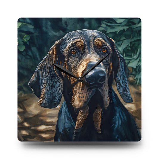 Bloodhound Wall Clock | Dog Lover Gift | Decorative Acrylic Clock with Noble Hound Art