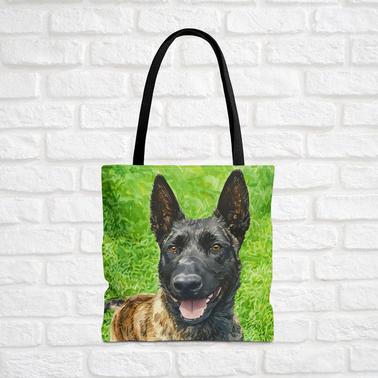 Dutch Shepherd Tote Bag – Stylish Reusable Bag with Elegant Watercolor Dutch Shepherd Art