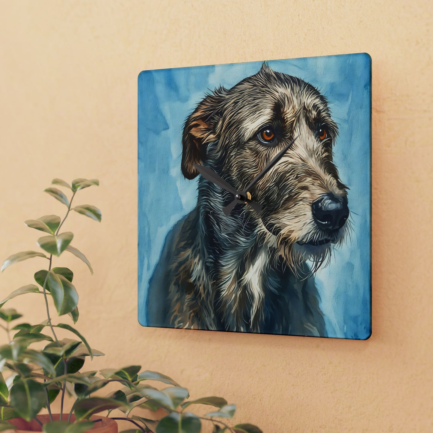Irish Wolfhound Acrylic Wall Clock – Gentle Giant Dog Lover Home Décor