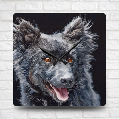 Mudi Wall Clock – Rare Herding Dog Décor – Watercolor Mudi Art