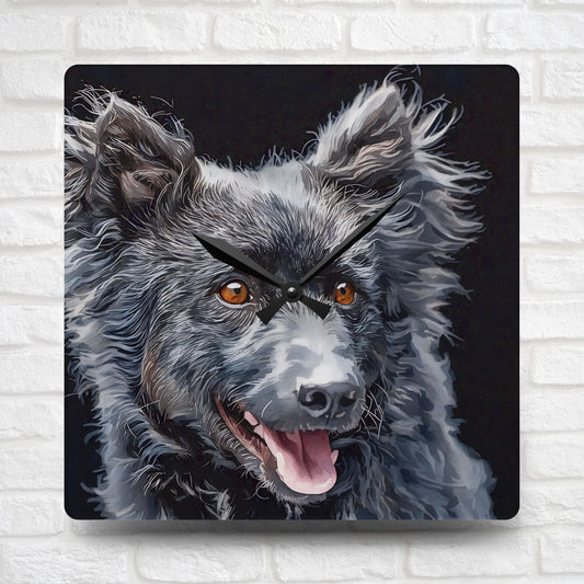 Mudi Wall Clock – Rare Herding Dog Décor – Watercolor Mudi Art