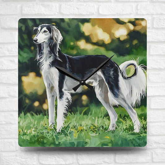 Saluki Wall Clock – Elegant Dog Lover Gift – Watercolor Saluki Art