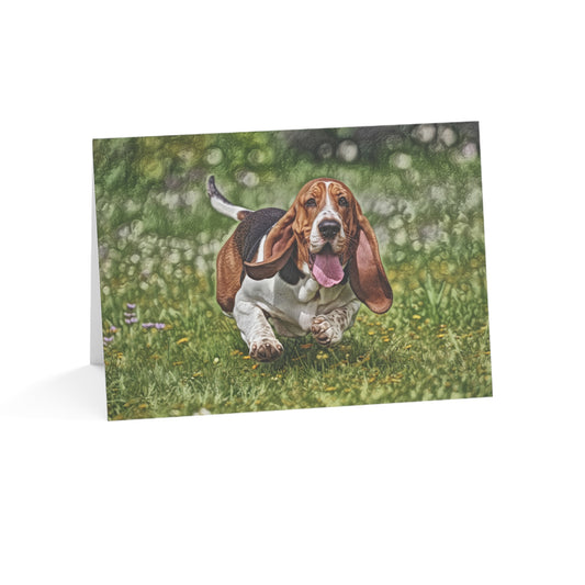 Basset Hound Greeting Cards | Dog Lover Stationery Set | 5x7 Dog Breed Cards | 10, 30, 50 Pack