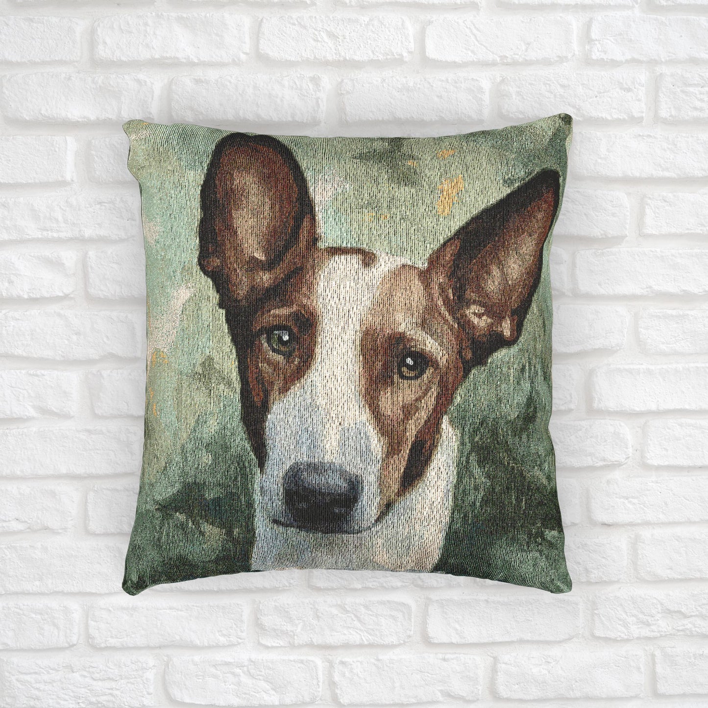 Ibizan Hound Woven Pillow | 17″×18″ Sleek Dog Lover Home Décor