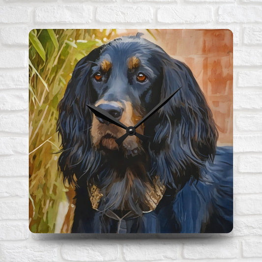 Gordon Setter Wall Clock – Watercolor Dog Breed Art Décor