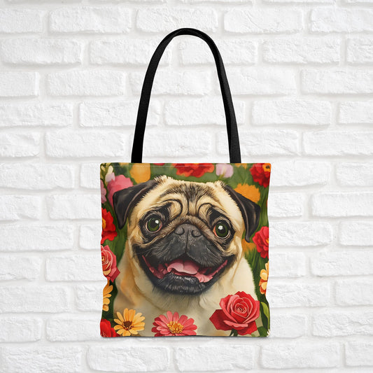 Pug Tote Bag – Cute Dog Lover Gift – Watercolor Pug Art