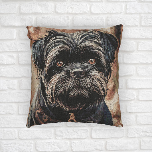 Affenpinscher Woven Pillow | Elegant Tapestry Dog Lover Gift