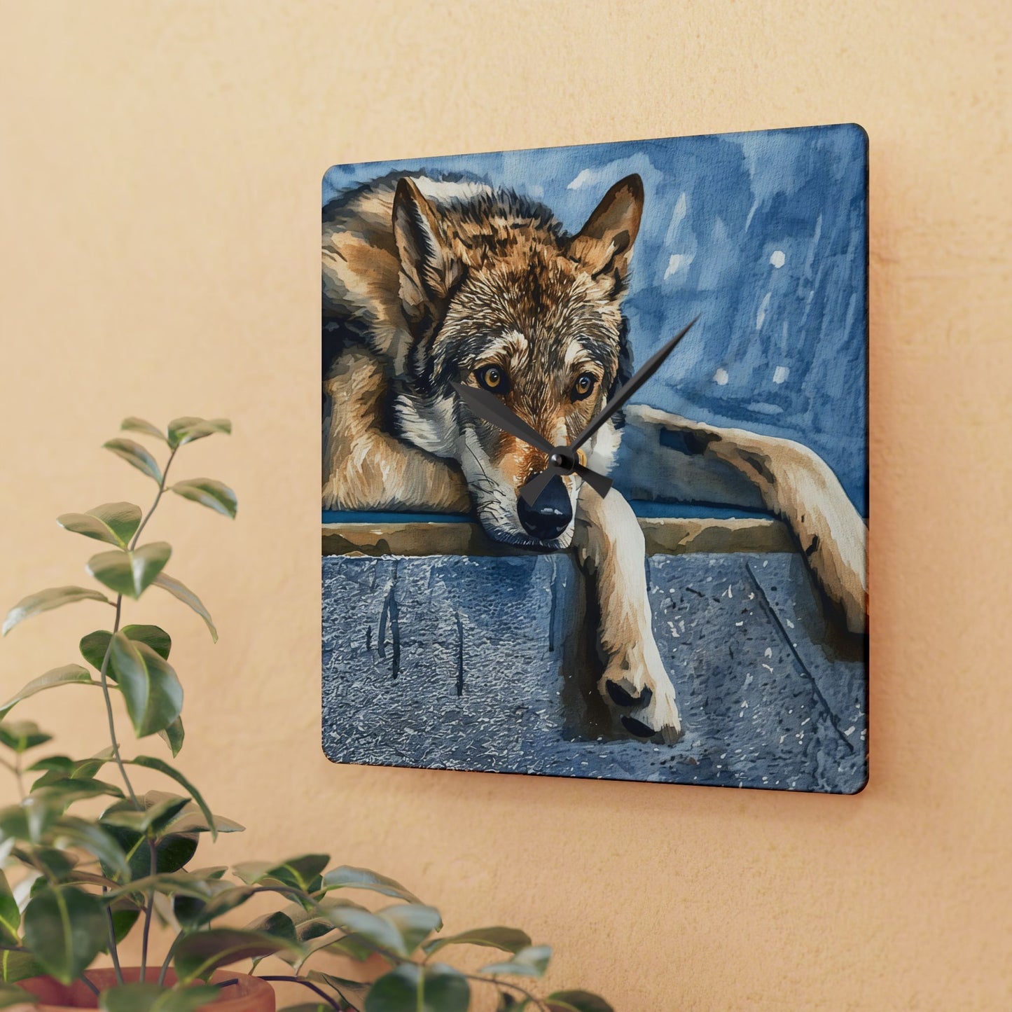 Czechoslovakian Vlcak Wall Clock – 10.75″ Acrylic Wolfdog Lover Gift