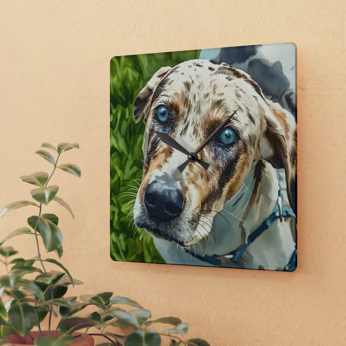Catahoula Leopard Dog Wall Clock | Dog Lover Gift | Decorative Acrylic Clock with Elegant Catahoula Art