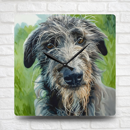 Scottish Deerhound Wall Clock – Noble Dog Lover Gift – Watercolor Scottish Deerhound Art