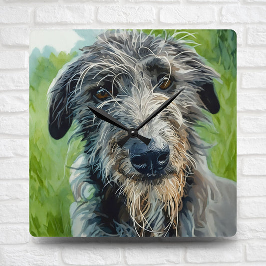 Scottish Deerhound Wall Clock – Noble Dog Lover Gift – Watercolor Scottish Deerhound Art