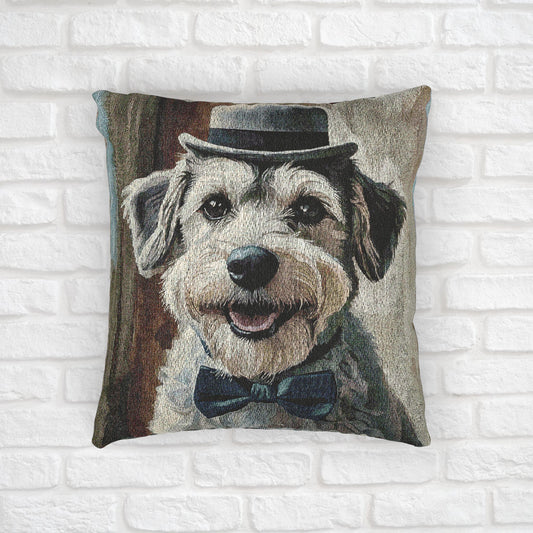 Schnoodle Woven Pillow | Elegant Tapestry Dog Lover Gift