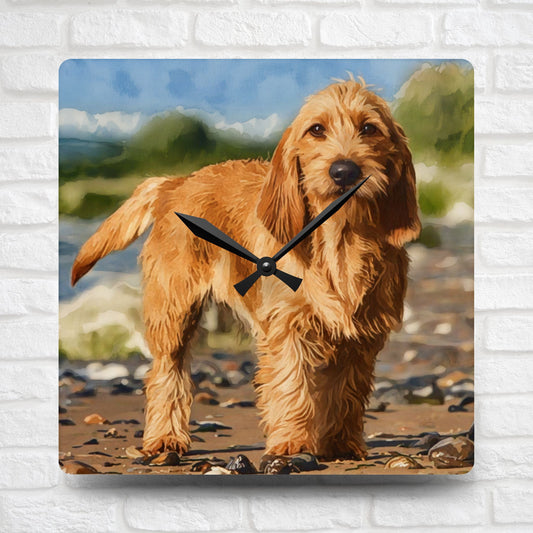Basset Fauve de Bretagne Wall Clock | Dog Lover Gift | Watercolor Basset Fauve Art | Decorative Acrylic Clock