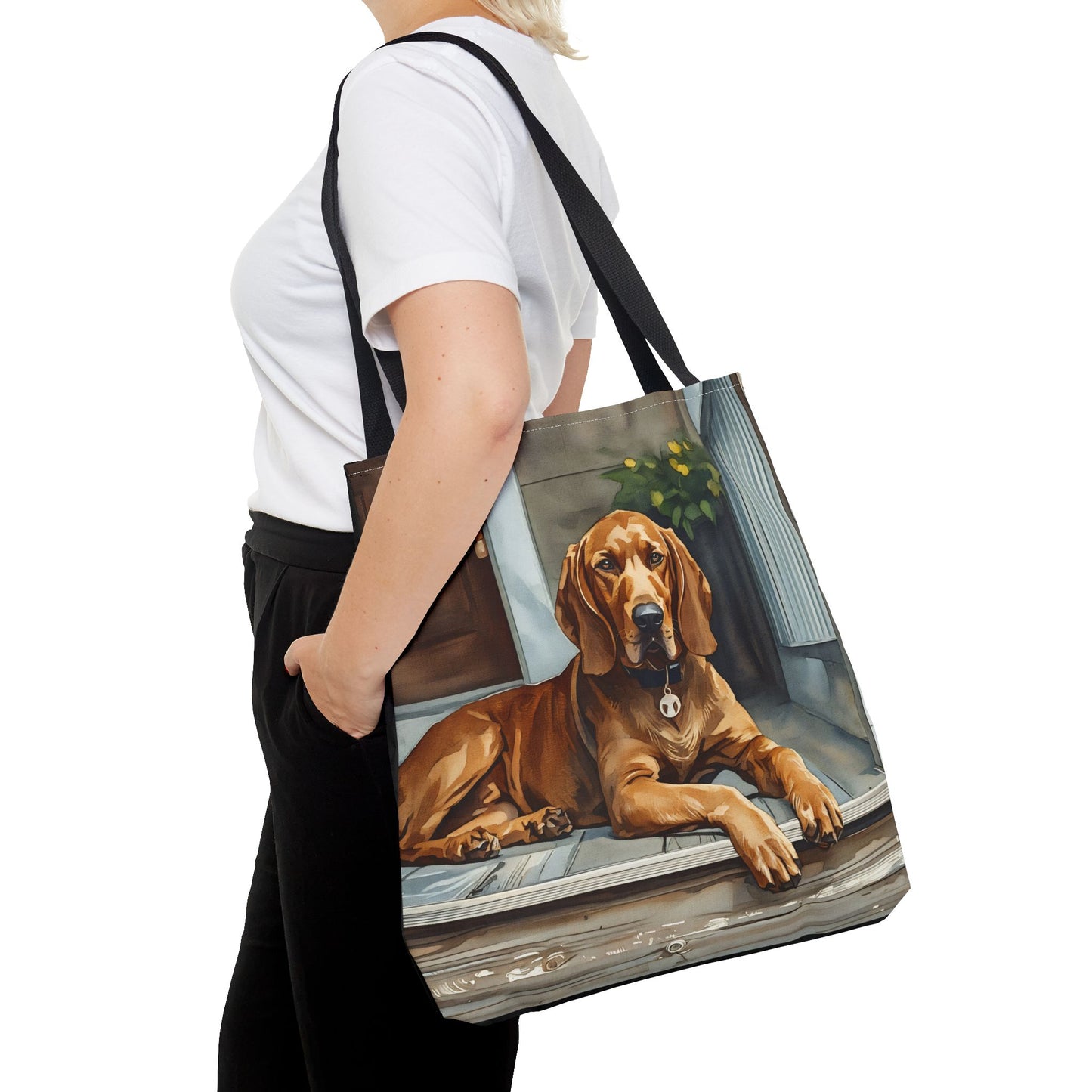 Redbone Coonhound Tote Bag – Loyal Dog Lover Gift – Watercolor Redbone Coonhound Art