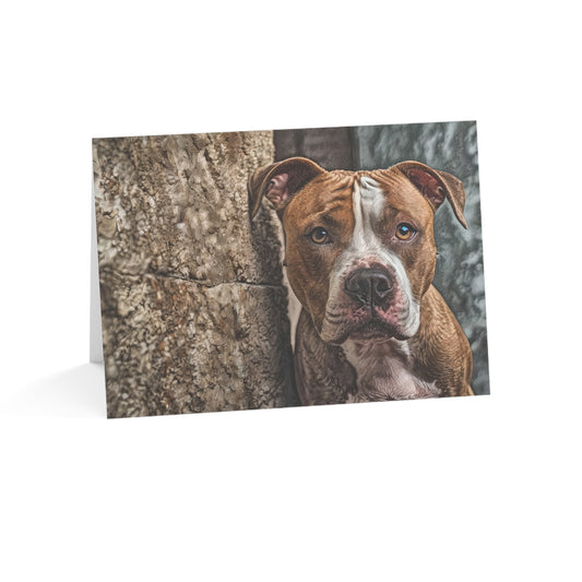 American Staffordshire Terrier Greeting Cards | AmStaff Dog Lover Stationery | Oil Painting Dog Art | 5x7 Card Set