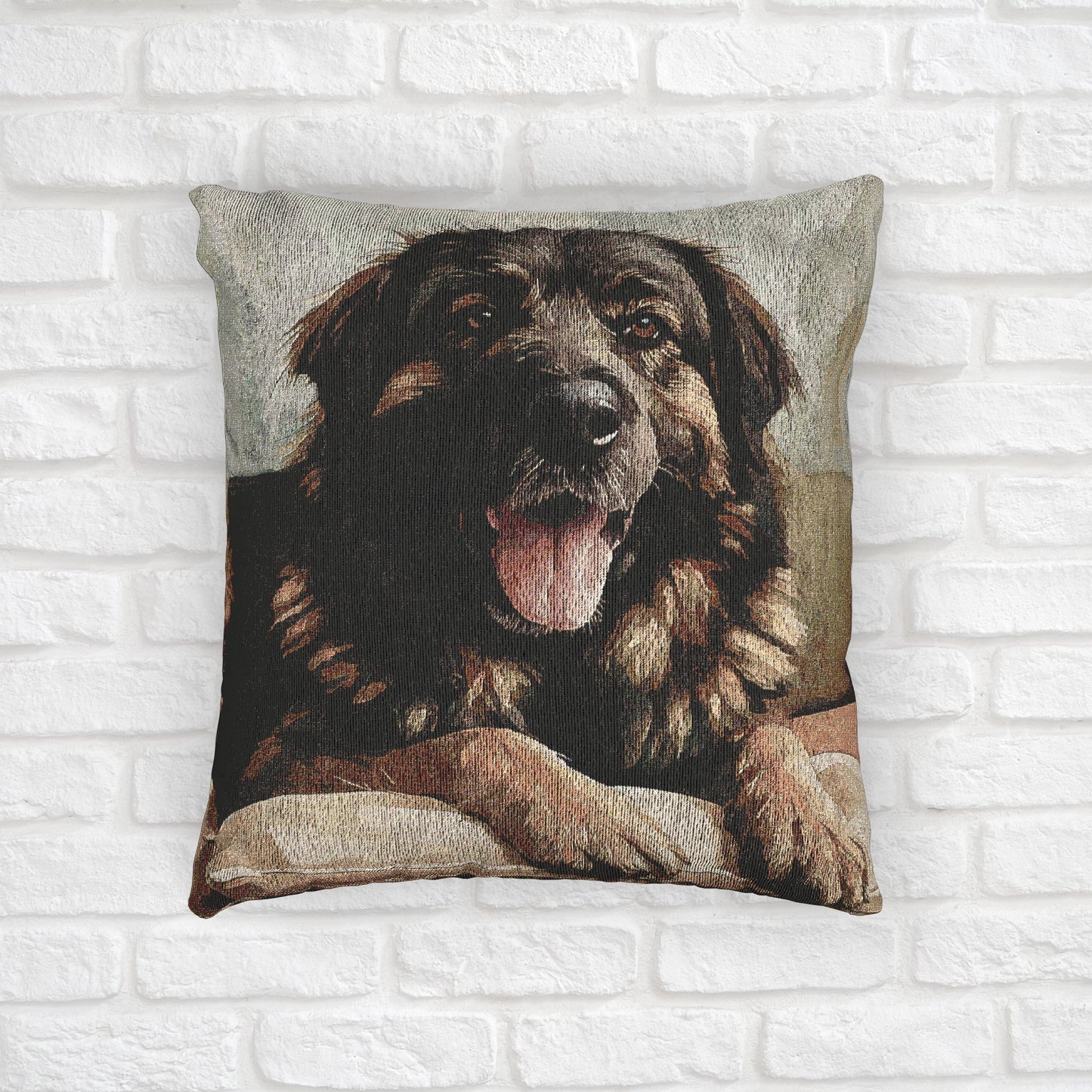 Estrela Mountain Dog Woven Pillow | Rare Dog Breed Home Décor | Decorative Tapestry Cushion