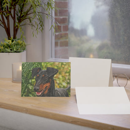 Manchester Terrier Greeting Cards – Bold Dog Lover Stationery – Custom Terrier Photo Art