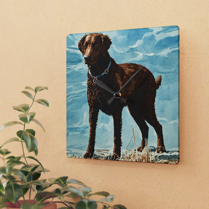 Curly-Coated Retriever Wall Clock – 10.75″ Acrylic Dog Lover Gift