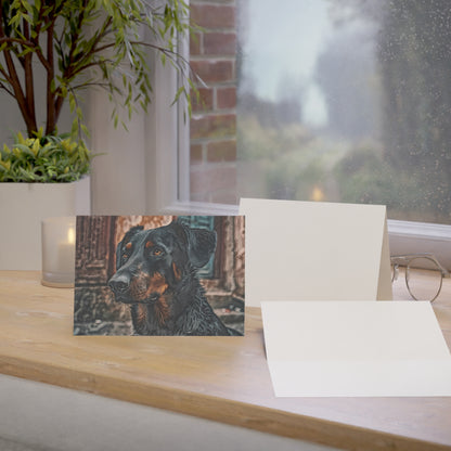 Beauceron Greeting Cards | Dog Lover Stationery Set | 5x7 Dog Breed Cards | 10, 30, 50 Pack