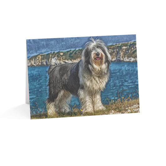 Bearded Collie Greeting Cards | Dog Lover Stationery Set | 5x7 Dog Breed Cards | 10, 30, 50 Pack