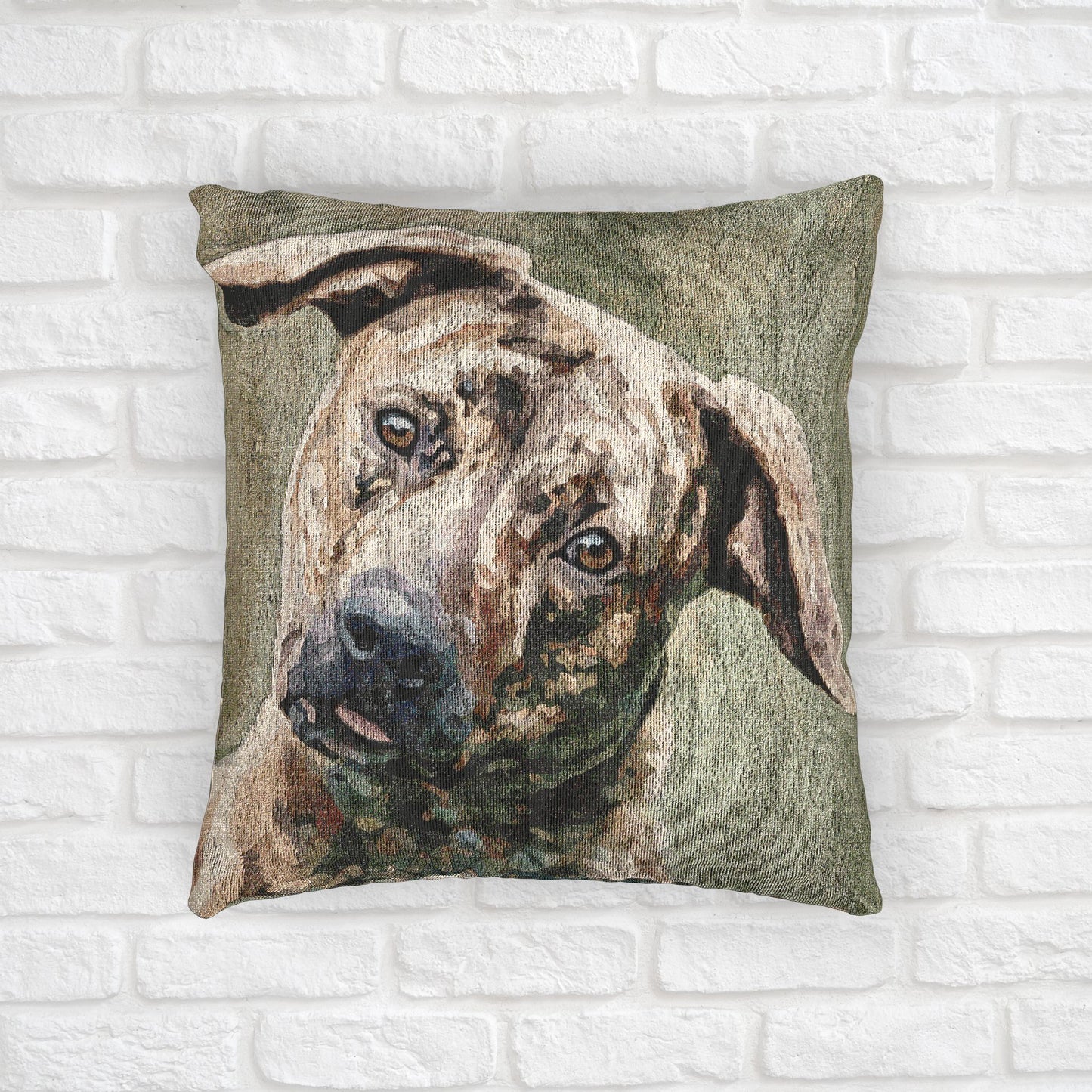 Treeing Tennessee Brindle Woven Pillow – Decorative Dog Lover Home Décor – Artistic Breed Design
