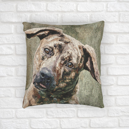 Treeing Tennessee Brindle Woven Pillow – Decorative Dog Lover Home Décor – Artistic Breed Design