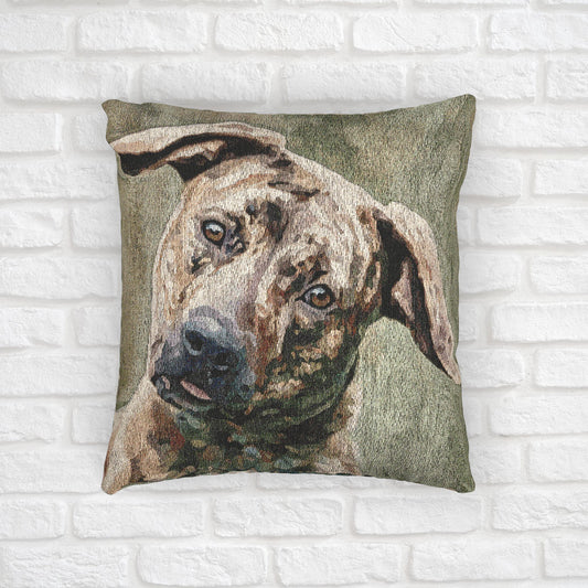 Treeing Tennessee Brindle Woven Pillow – Decorative Dog Lover Home Décor – Artistic Breed Design