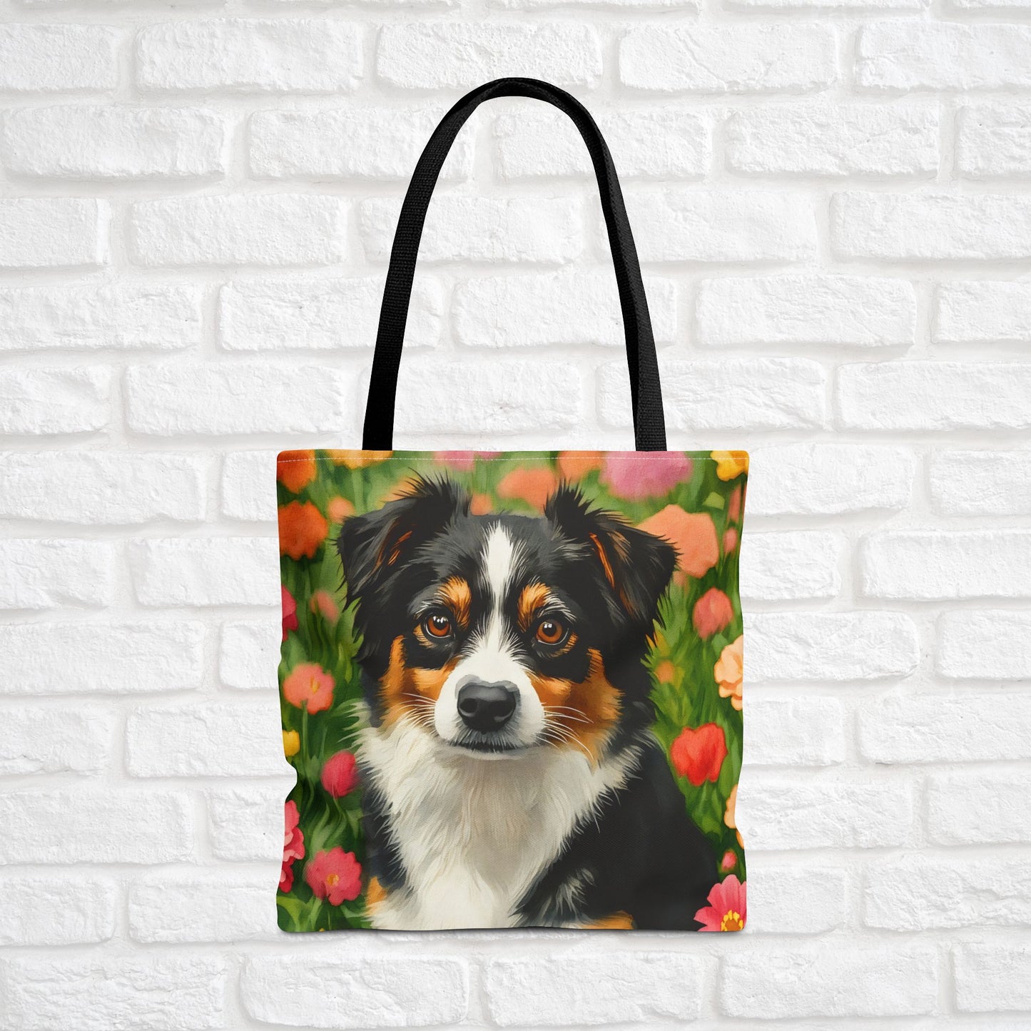 Miniature American Shepherd Tote Bag – Energetic Dog Lover Gift – Watercolor Mini American Shepherd Art
