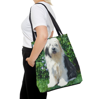 Old English Sheepdog Tote Bag – Gentle Giant Dog Lover Gift – Watercolor Old English Sheepdog Art