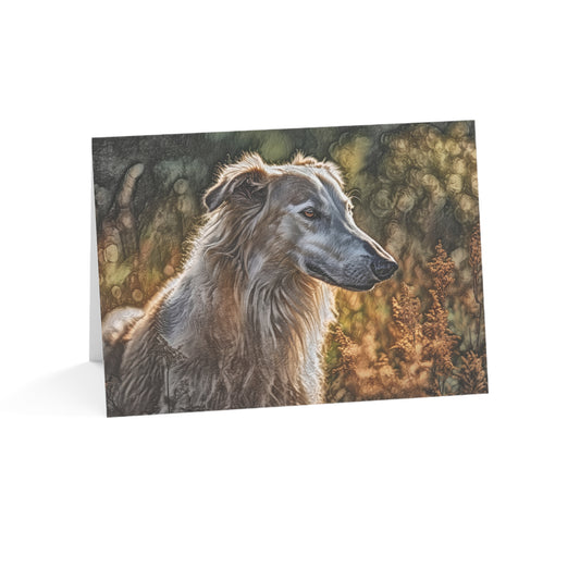 Borzoi Greeting Cards (Set of 10, 30, or 50) | Dog Lover Gift | Blank Inside with Elegant Borzoi Art