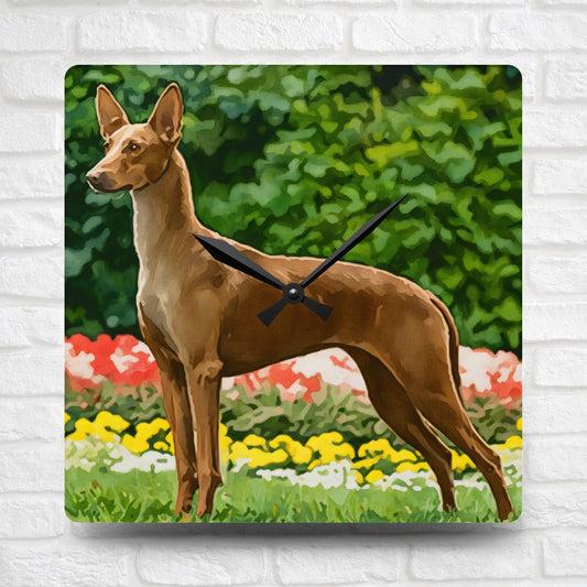 Pharaoh Hound Wall Clock – Elegant Egyptian Dog Lover Gift – Watercolor Pharaoh Hound Art