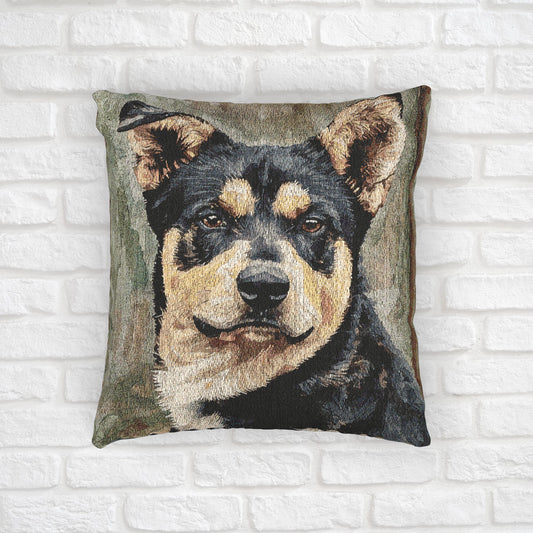 Lancashire Heeler Woven Pillow | 17x18 Rare Dog Breed Decorative Pillow