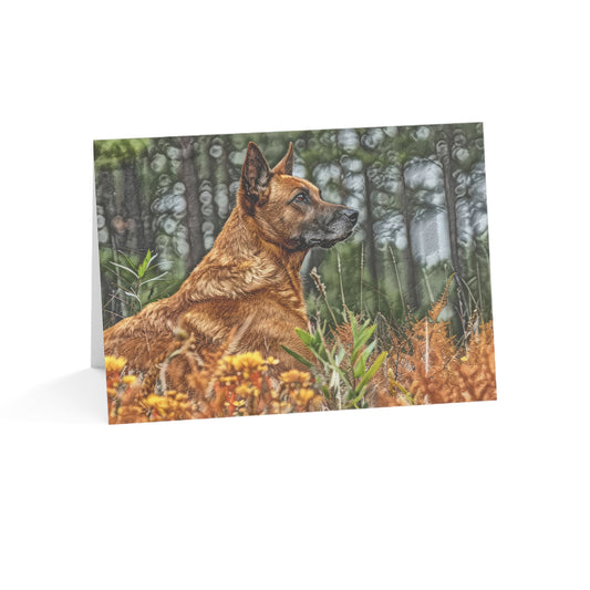 Carolina Dog Greeting Cards (Set of 10, 30, or 50) | Dog Lover Gift | Blank Inside with Elegant Carolina Dog Art