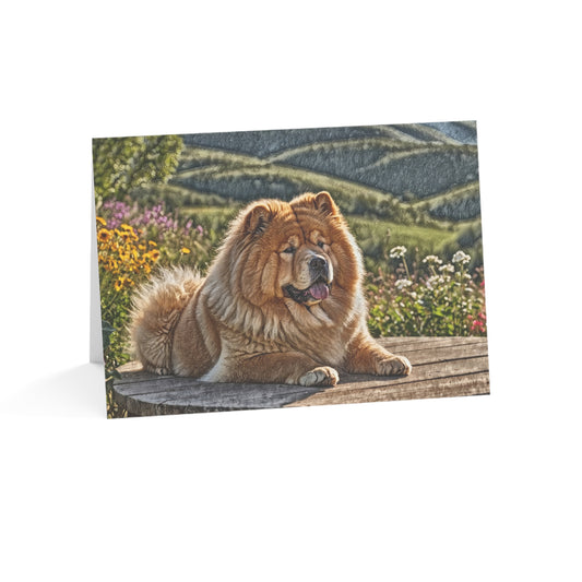 Chow Chow Greeting Cards – Dog Lover Note Card Set with Envelopes