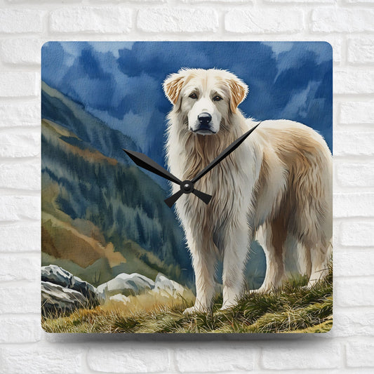 Maremma Sheepdog Wall Clock – Loyal Guardian Décor – Watercolor Maremma Art