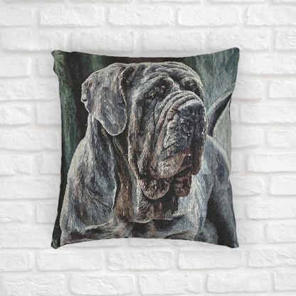 Neapolitan Mastiff Decorative Pillow – Majestic Dog Lover Décor – Woven 17"x18" Accent Pillow