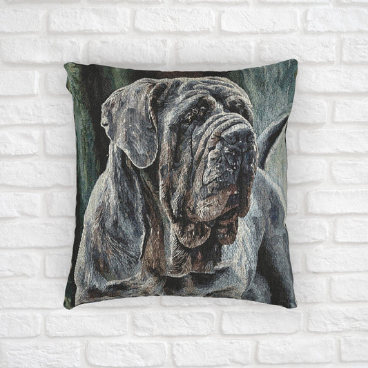Neapolitan Mastiff Decorative Pillow – Majestic Dog Lover Décor – Woven 17"x18" Accent Pillow