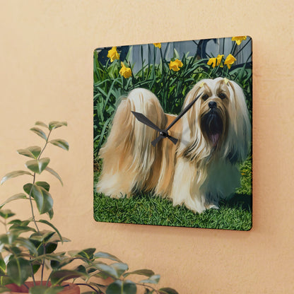 Lhasa Apso Wall Clock | 10.75” Acrylic Companion Dog Breed Décor