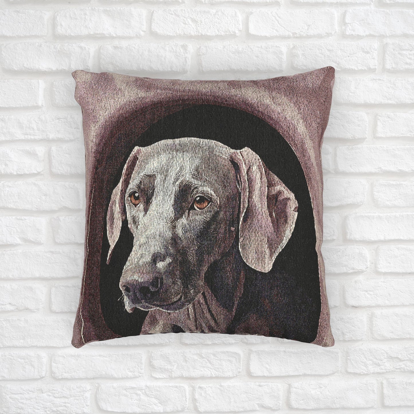 Weimaraner Woven Pillow – Elegant Dog Lover Home Décor – Sleek Sporting Breed Design