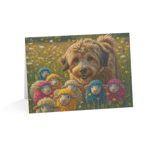 Sheepadoodle Greeting Card Set | Oil Painting Sheepadoodle Dog Lover Gift