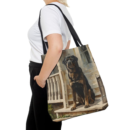Rottweiler Tote Bag | Loyal Guardian Dog Art | Durable Shoulder Bag for Rottweiler Lovers