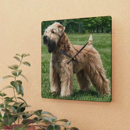 Soft-Coated Wheaten Terrier Wall Clock – Watercolor Dog Lover Home Décor