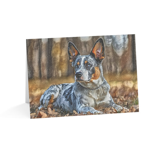 Australian Cattle Dog Greeting Cards (Set of 10, 30, 50) | Blue Heeler Red Heeler Dog Lover Stationery