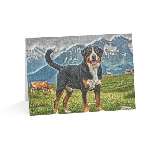 Greater Swiss Mountain Dog Greeting Card Set | 5″x7″ Blank Dog Lover Cards with Envelopes