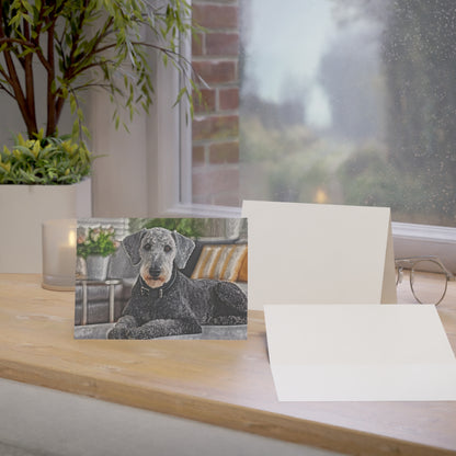 Bedlington Terrier Greeting Cards | Dog Lover Stationery Set | 5x7 Dog Breed Cards | 10, 30, 50 Pack