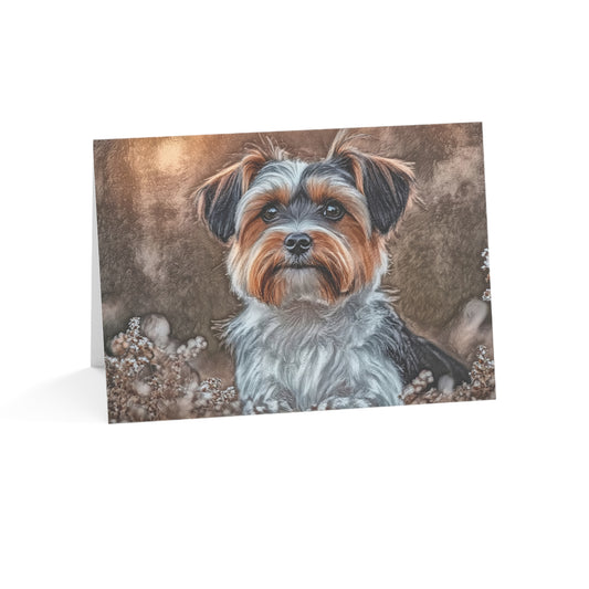 Biewer Terrier Greeting Cards | Dog Lover Stationery | Blank Inside with Envelopes | Sets of 10, 30, 50