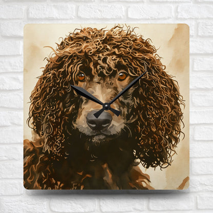 Irish Water Spaniel Acrylic Wall Clock – Curly-Coated Dog Lover Home Décor