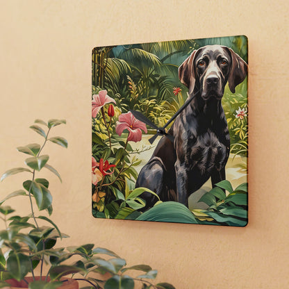 Pointer Wall Clock – Elegant Dog Lover Home Décor – Watercolor Pointer Art