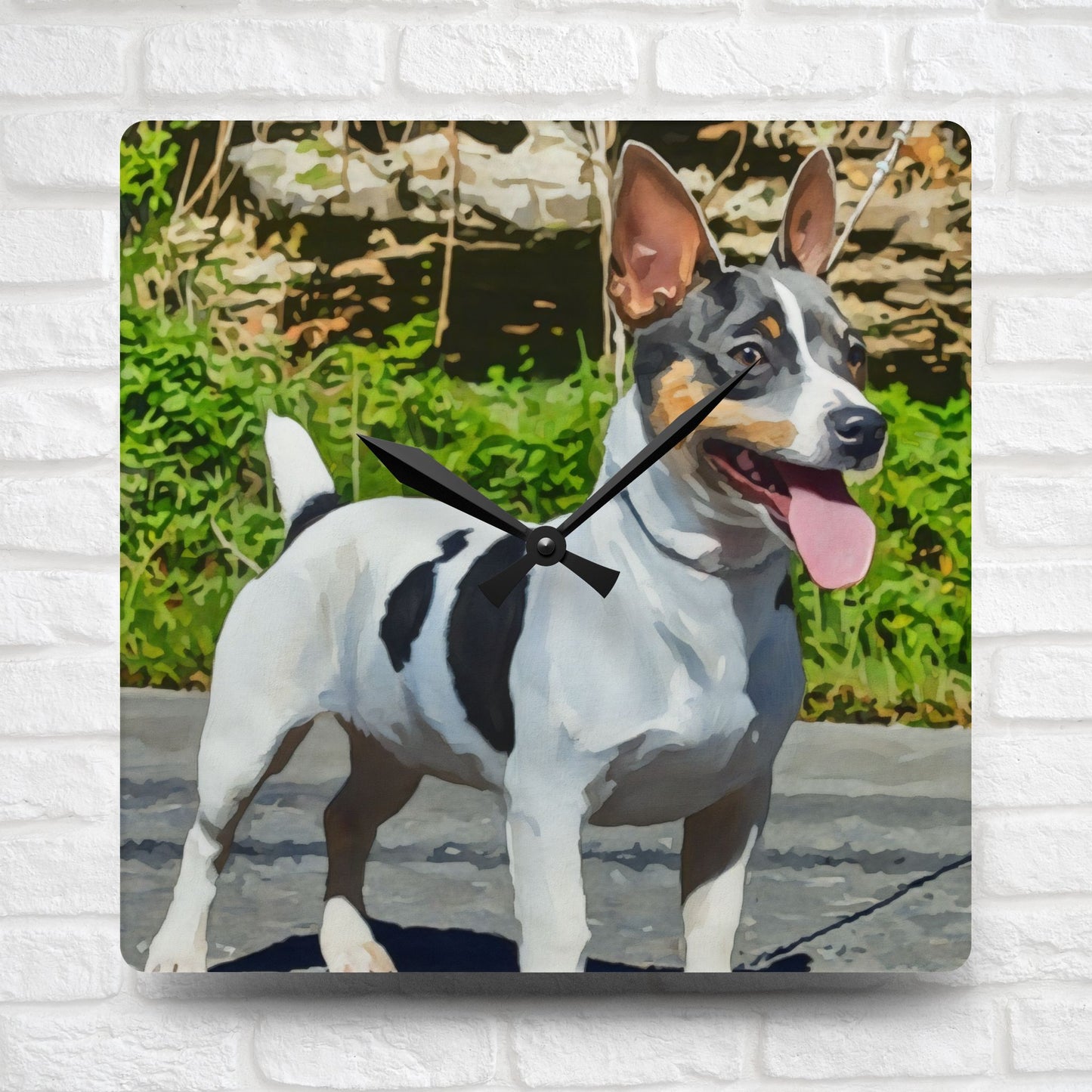 Teddy Roosevelt Terrier Wall Clock – Watercolor Dog Lover Gift